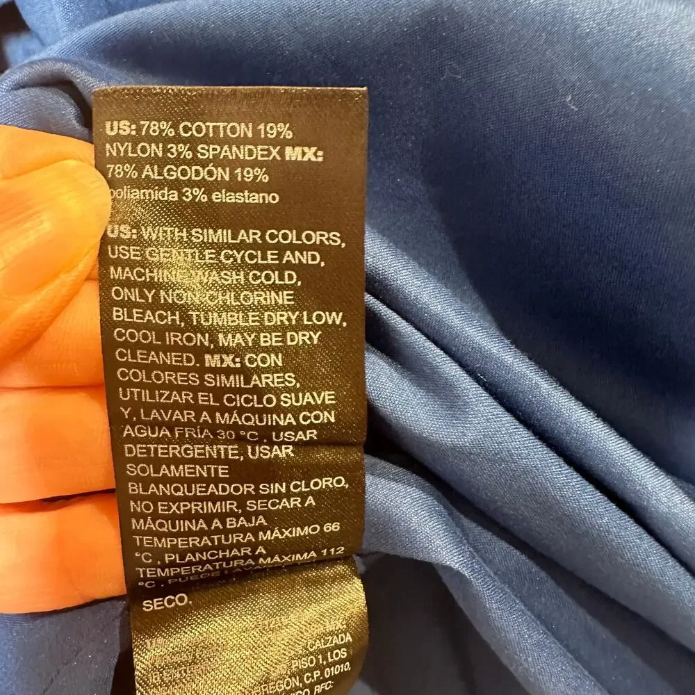 NWT WHBM Size 10 Blouse Asymmetrical Bow Royal Blue Side Ruching Puff Sleeve8